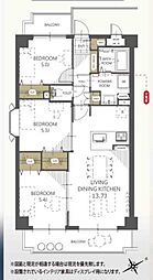 クラーク春日部弐番館 3LDKの間取図画像