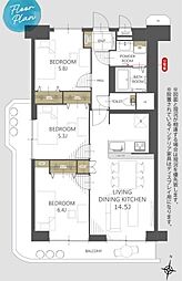 日商岩井草加マンション 3LDKの間取図画像