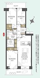 パークシティ白岡A棟 3LDKの間取図画像