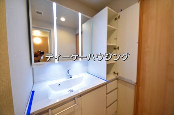 清潔感のあるボウル。開放感ある空間と、十分な大きさの鏡も自慢です。