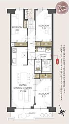 越谷ファミリータウンB棟 3LDKの間取図画像