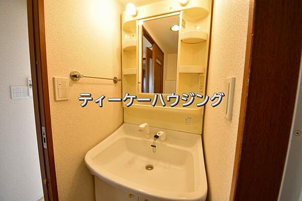 引き出して使えるシャワー付きシングルレバー混合水栓も嬉しい設備です。