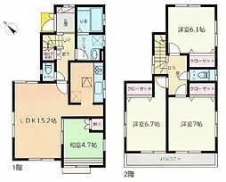足立区宮城中古戸建 4LDKの間取り