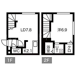 グランピース美園 1階1LDKの間取り