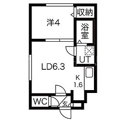 トルペ平岸 4階1LDKの間取り