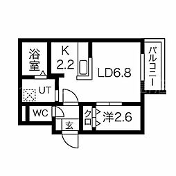 Y.T　tower月寒東(ワイドットティータワー月寒東) 3階1LDKの間取り