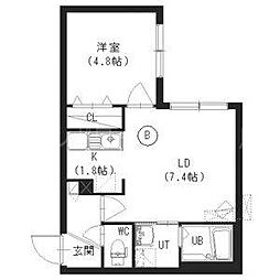ケイメゾン2環状通東 2階1LDKの間取り
