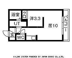パティオ平岸 4階1LDKの間取り