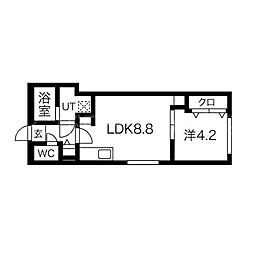 ASTER　TOYOHIRA(アステールトヨヒラ) 2階1LDKの間取り