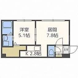 グランメールペガサス 2階1LDKの間取り