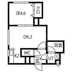 ブランノワール菊水.exe 403 4階1DKの間取り