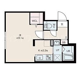 ファランドール大通り東1 1Kの間取図画像