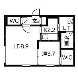 ルッカ豊平 1LDKの間取図画像