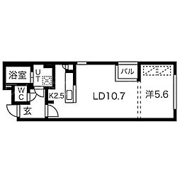 XYZ 1LDKの間取図画像