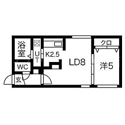 アレグリア豊平1条 1LDKの間取図画像