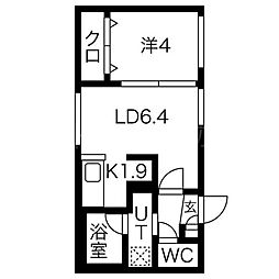 チョイスレジデンス美園4-3 1LDKの間取図画像