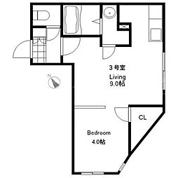 アミカル栄通 1LDKの間取図画像