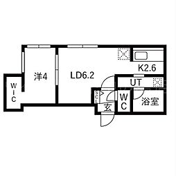 Flap福住(フラップ) 1LDKの間取図画像