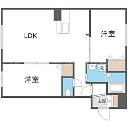 キューブ美園6・8 2LDKの間取図画像