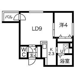AO-711sr 1LDKの間取図画像