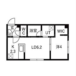 Flap福住(フラップ) 1LDKの間取図画像