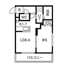 E-Town平岸 1LDKの間取図画像