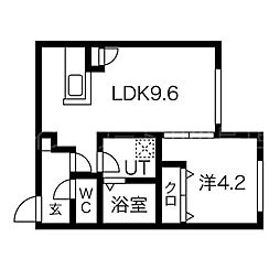 Oazo菊水 1LDKの間取図画像