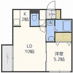 アボンドイースト 1LDKの間取図画像