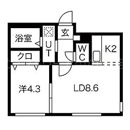 MARGARETEN 1LDKの間取図画像