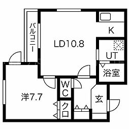 ラージヒル美園 1LDKの間取図画像