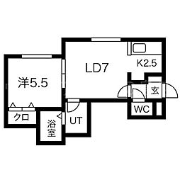 恵比寿 1LDKの間取図画像