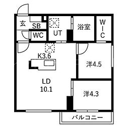 リガーレ月寒東 2階