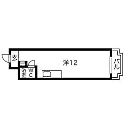 チサンマンション第11札幌 ワンルームの間取図画像