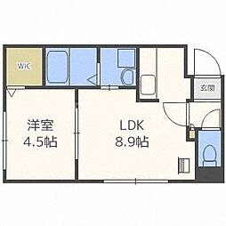 アレックス美園2 1LDKの間取図画像