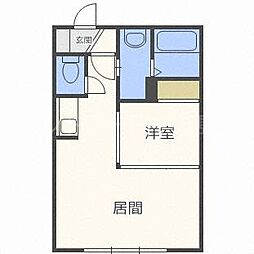 パティオ平岸 1DKの間取図画像