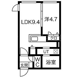 シティレジデンス新道東 1LDKの間取図画像