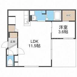 casaATHiragishi2nd 1LDKの間取図画像