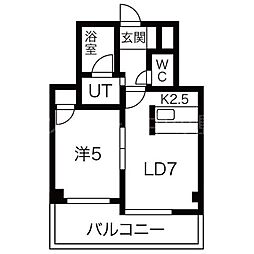 グランデ・ドール 1LDKの間取図画像