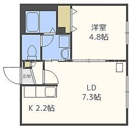 ル・ヌアージュ平岸 1LDKの間取図画像