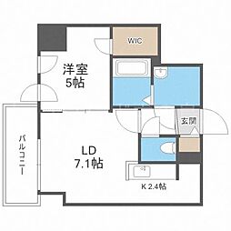 ブランシャールALAIN中島公園 1LDKの間取図画像