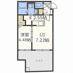ルコリドール平岸 1LDKの間取図画像
