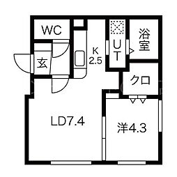 アーティサーラ 1LDKの間取図画像