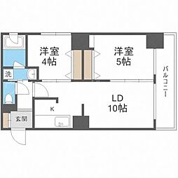 パルティーレN23 2LDKの間取図画像