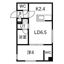 traident発寒南(トライデント) 1LDKの間取図画像