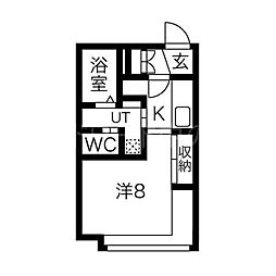 Gareria+H 1Kの間取図画像