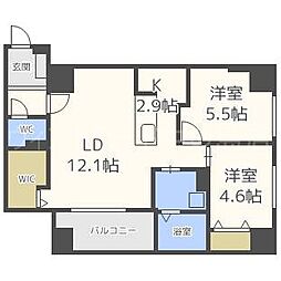 F006 2LDKの間取図画像