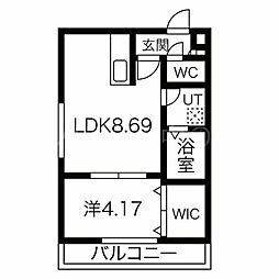 パークサイト東札幌 1LDKの間取図画像
