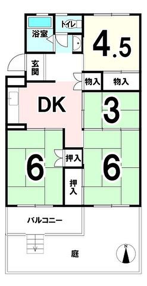 下板橋住宅D棟(4K) 1階の間取り