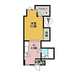 セラグリオ烏山 5階1Kの間取り