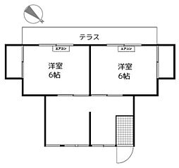 烏山プレイス 2DKの間取図画像